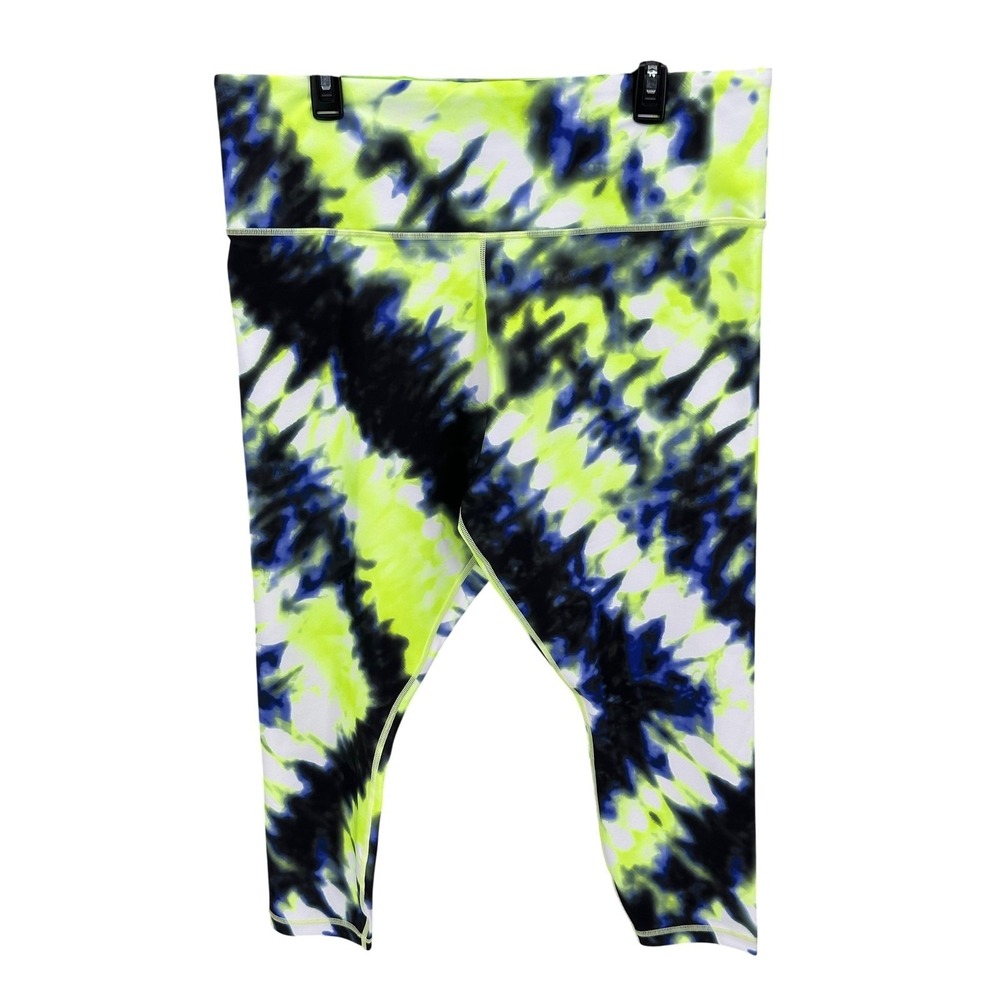 Athleta Pants Womens 2X Neon Cobalt Tie Dye Elation 7/8 Tight Leggings High Rise